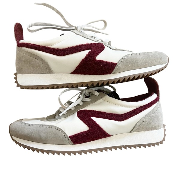 rag & bone Shoes - rag & bone Retro Runner Low-Top Sneakers Cream Burgundy size 10